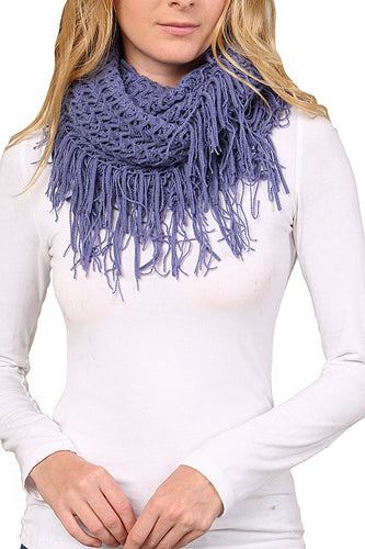 INFINITY SCARF FRINGE LOOSE KNIT