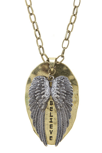 BELIEVE ANGEL WING NECKLACE