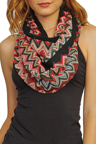 COLORFUL CHVERON KNIT INFINITY SCARF