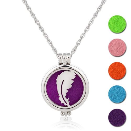 Feather - Aromatherapy Diffuser Locket Necklace