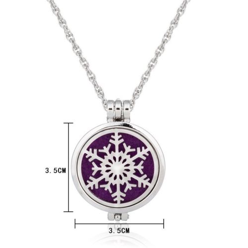 Snowflake  - Aromatherapy Diffuser Locket Necklace