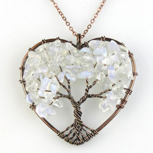 Handemade Natural Stone Tree Heart Necklace - 8 styles