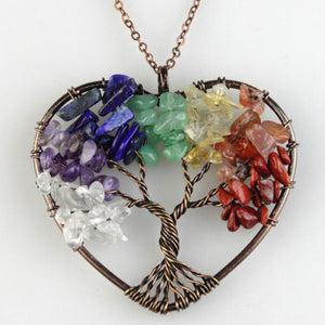 Copy of Handemade Natural Stone Tree Heart Necklace - 8 styles
