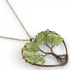 Handemade Natural Stone Tree Heart Necklace - 8 styles