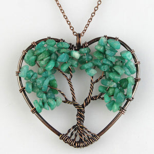 Copy of Handemade Natural Stone Tree Heart Necklace - 8 styles