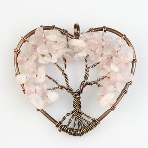 Copy of Handemade Natural Stone Tree Heart Necklace - 8 styles