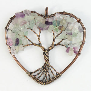 Handemade Natural Stone Tree Heart Necklace - 8 styles