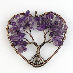 Copy of Handemade Natural Stone Tree Heart Necklace - 8 styles