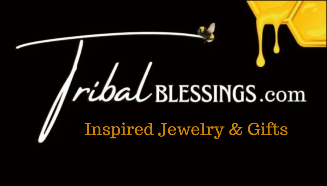 Tribal Blessings Inspired Jewelry and Gifts logo with honeycomb and bee